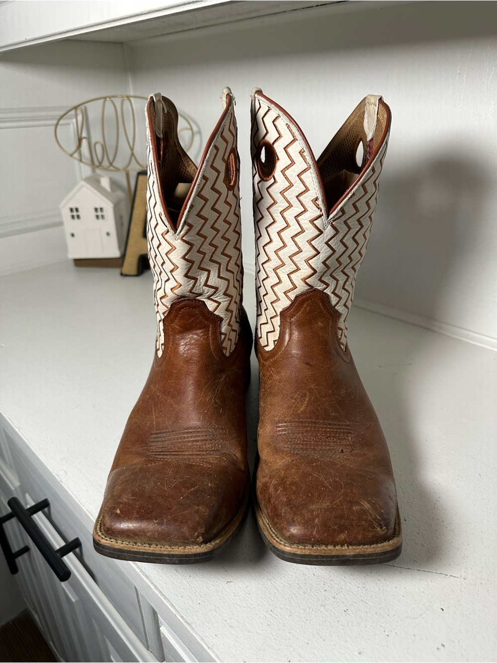 **SOLD**Twisted X Cowboy Work Boots Men's 12D Brown Leather CellStretch - Picture 2 of 9